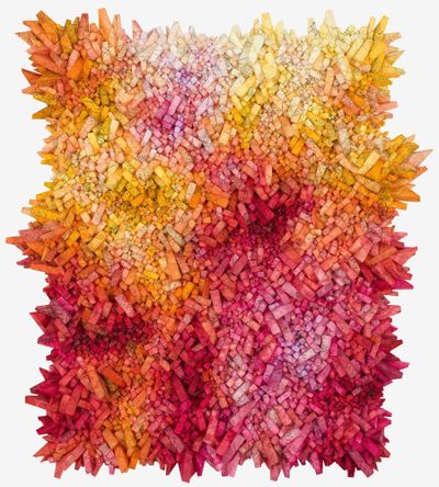 Chun Kwang Young, Aggregation 19 - SE082 (2019). Mixed media with Korean mulberry paper. 168 x 152 cm. Courtesy Sundaram Tagore Gallery.