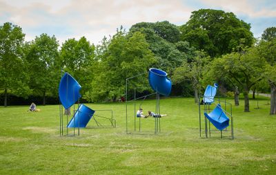 Ghazaleh Avarzamani, Strange Temporalities (2019). Exhibition view: Frieze Sculpture, Regent's Park, London (3 July–6 October 2019). Courtesy Ab-Anbar, Stephen White/Frieze. Photo: Stephen White.