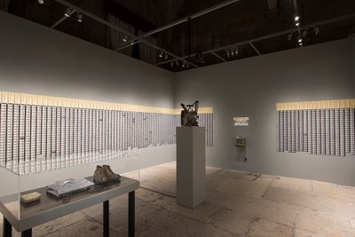 Exhibition view: Tehching Hsieh, Doing Time, Palazzo delle Prigioni, 57th Venice Biennale, (13 May–26 November 2017). Photo: Hugo Glendinning.