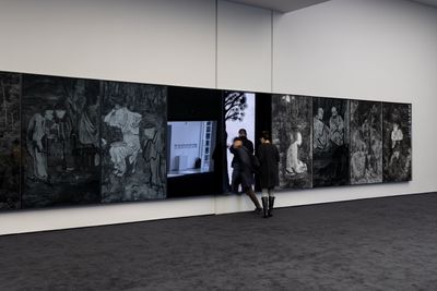 杨福东，《无限的山峰（一）》，2020。局部。展览现场："杨福东：无限的山峰"，香格纳画廊，上海（2020年11月8日至2021年1月24日）。图片提供：香格纳画廊。