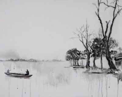 邱岸雄，《民国风景》，2006。黑白影像，12分27秒。静帧截屏。图片提供：艺术家。
