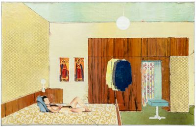 马蒂亚斯·维斯切尔，《公寓2》，2019。布面油画，66.3×103.5 ×3cm。图片提供：当代唐人艺术中心。