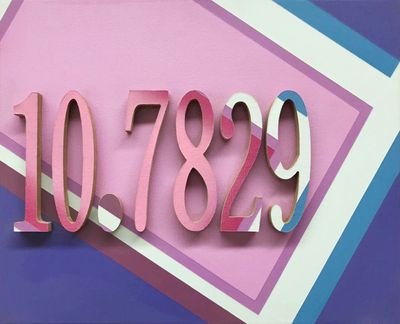 徐渠，《10.7829》，2020。丙烯喷漆布面奥松板，48×60cm。图片提供：亚纪画廊。