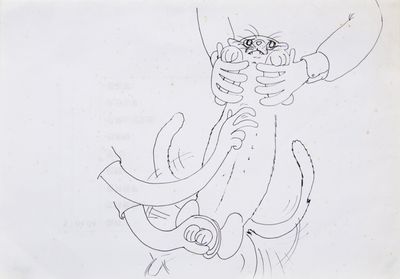 宋拓，《小老虎》，2012。啫喱笔作于纸上，21.7×28cm。图片提供：北京公社。
