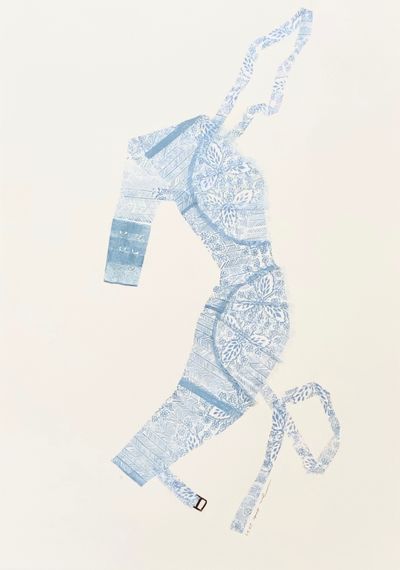 June Ho, Sewing Pattern 1, Feminine (2021). Printmaking, Chine-collé. 64.5 x 45.5 cm.