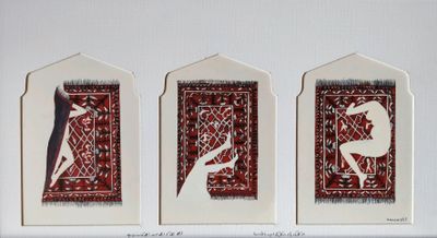Baaraan Ijlal, Locust Eaten Moon, Diary Entries (2020). Acrylic on paper. 63.5 x 36.56 cm.