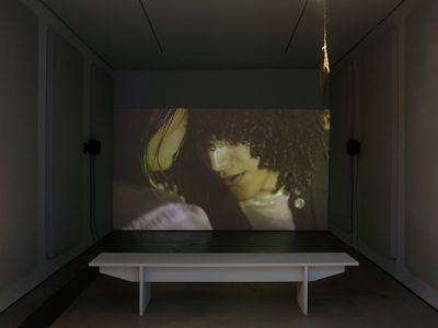 Lou Lou Sainsbury, descending notes (2022). Featuring Raffia Li and Ada M. Patterson. 4K video. 17 min, 45 sec. Exhibition view: Earth is a Deadname, Gasworks, London (7 July–18 September 2022). Commissioned and produced by Gasworks.