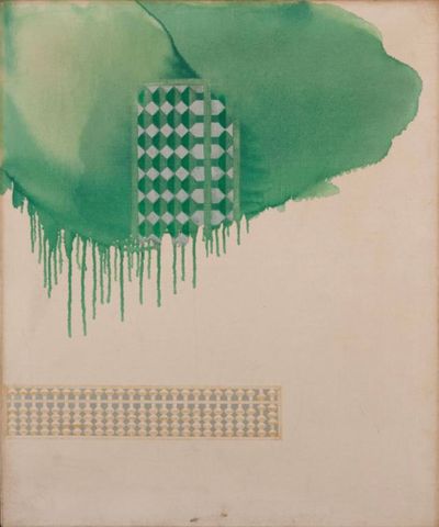 Yoshio Sekine, Abacuses (1963). Oil on canvas. 72.7 x 61 cm.