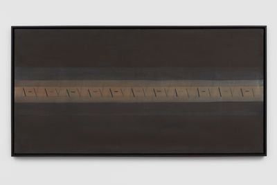 Bice Lazzari, Senza Titolo Untitled (1972–1973). Acrylic on canvas. 80 x 162 cm. © Archivio Bice Lazzari.