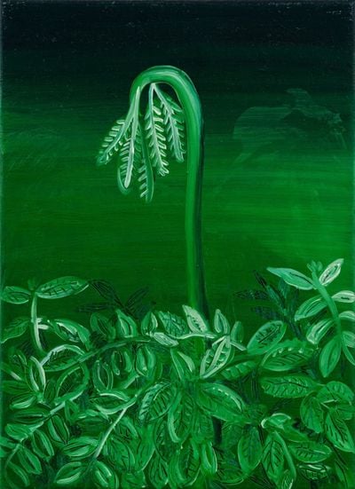 Huang Hai-Hsin, Sprout (2021). Oil on canvas. 33 x 24 cm.