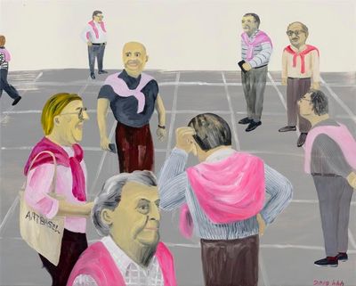 Huang Hai-Hsin, Art Basel (Pink) (2019). Oil on canvas. 102.2 x 127 cm.