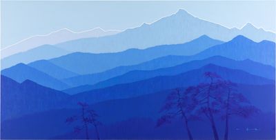 Lee Choun Hwan, The Mood of the Mountain #577 (2021). Mixed media on canvas. 147 x 291 cm.