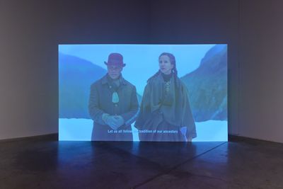 Sasha Huber, Karakia – The Resetting Ceremony (2015) (film still). 5 min 20 sec. Exhibition view: You Name It, The Power Plant Contemporary Art Gallery, Toronto (5 February–1 May 2022).