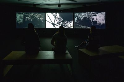 Shona Illingworth, Lesions in the Landscape (2015). Three-channel video and multichannel sound installation. 35 min. Exhibition view: Topologies of Air, The Power Plant Contemporary Art Gallery, Toronto (5 February–1 May 2022).