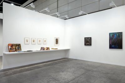 Exhibition view: Shinro Ohtake, Jiro Yoshihara, and Andro Wekua, Take Ninagawa, Art Basel Hong Kong (27–29 May 2022).