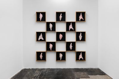 Adrian Ganea, 'Death Mask' series (2022). Acrylic resin. Dimensions variable. Exhibition view: Ghost Trade, Galeria Plan B, Berlin (29 April–25 June 2022).