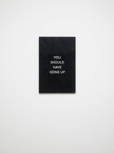 Laure Prouvost, YOU SHOULD HAVE GONE UP (2019). Acrylic and varnish on board, 57.1 x 37.2 x 2 cm. Exhibition view: Deep Travel Ink., Atelier Hermès, Seoul (25 March–5 June 2022). © Laure Prouvost / Fondation d'entreprise Hermès.