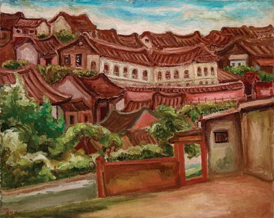 Chen Cheng-po, Tamsui Scenery (1935). Oil on canvas. 72.5 x 91 cm.