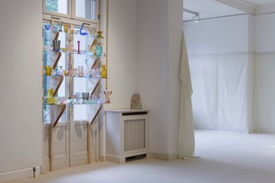 Left to right: Marc Camille Chaimowicz, Coloured Pressed Glass (For B.P.) (2016).
