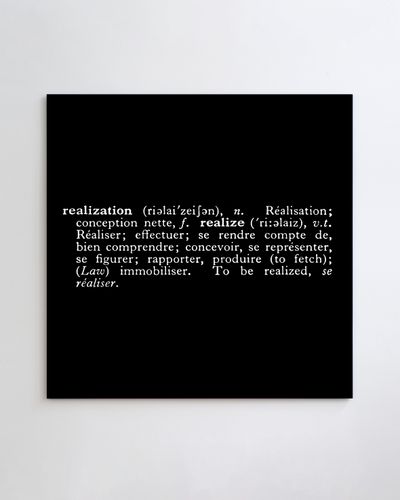 Joseph Kosuth, Titled (Art as Idea as Idea) realization (1967). Mounted photograph. 122 x 122 cm.