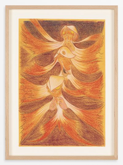 Javier Barrios, Seres desollados (2023). Pastel and sanguine on paper. 42.5 x 31 cm.