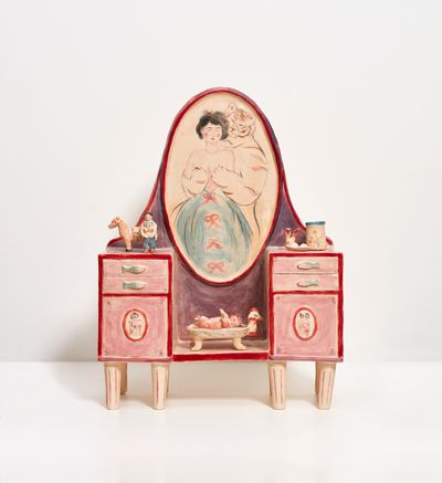 Shafei Xia, The dress table (2023). Painted and glazed ceramic. 86 x 63 x 24 cm.