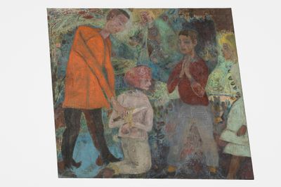 Kai Althoff, Untitled (2024). Oil on linen. 101 x 117 x 3 cm.