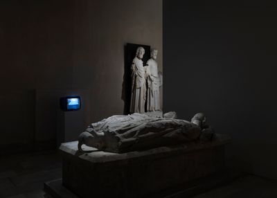 Exhibition view: Laurent Grasso, Clouds Theory, Jumièges Abbey, Normandy (25 May–29 September 2024).