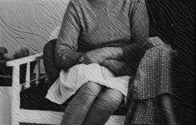 Ali Tahayori, Untitled 9 (Archive of Longing) (2023). Archival photograph printed on glass, hand-cut glass, silicone, on aluminium di-bond.