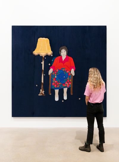 Małgorzata Mirga-Tas, Krystyna Gil, from the series ‘Siukar Manusia’ (2022). Exhibition view: Małgorzata Mirga-Tas, Tate St Ives (19 October 2024–5 January 2025).