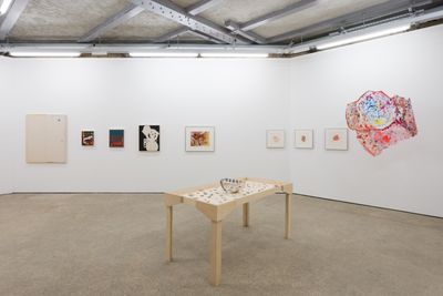 Exhibition view: Matt Connors, Finding Aid, Goldsmiths Centre for Contemporary Art, London (8 March–2 June 2024).