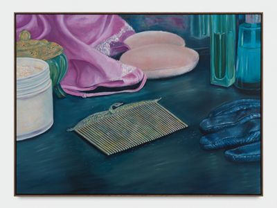 Marianna Simnett, Groom (2025). Oil on canvas. 150 x 110 cm.