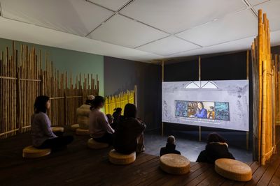 Fang Lu and Arie Kishon, Shechina (2025). Single-channel HD video (colour, sound). 76 min. Exhibition view: Somewhere in the center, I created you, SPURS Gallery, Beijing (4 January–19 February 2025).