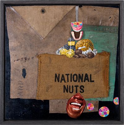 Karla Dickens, The Nation Has Gone Nuts (2020). Mixed media. 64 x 64 cm.
