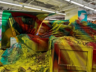 展览现场：卡塔琳娜・格罗斯（Katharina Grosse）：呢喃的泥土（Mumbling Mud），K11美术馆，上海（2018年11月10日-2019年2月24日）。图片提供：K11艺术基金会与Nächst St. Stephan画廊，维也纳。