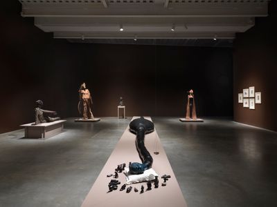 Wangechi Mutu, Sleeping Serpent (2014). Exhibition view: Intertwined, New Museum, New York (2 March–4 June 2023).