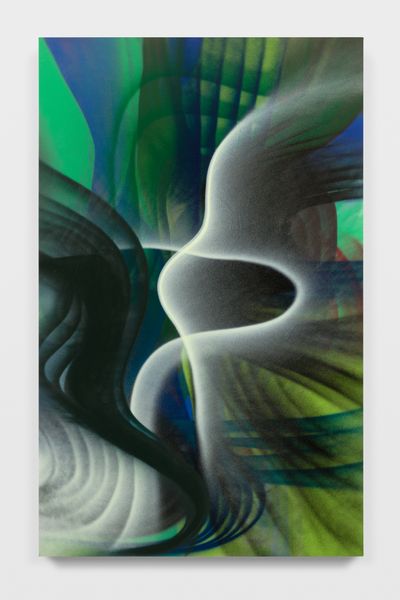Andrea Marie Breiling, Untitled (3:56) (2022). Aerosol spray on canvas. 243.8 x 152.4 cm.