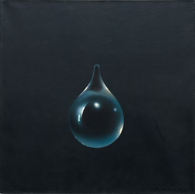 Kim Tschang-Yeul, Événement de la nuit (1972). Oil on linen. 50 x 50 cm.