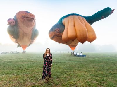 Patricia Piccinini with the skywhales.