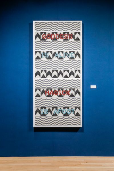 Jeffrey Gibson, GODDESS IS ALIVE MAGICK IS AFOOT (2020). Sikkema Jenkins & Co., ADAA The Art Show, New York (27 February–1 March 2020).