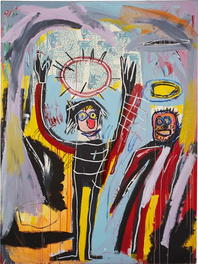 Jean-Michel Basquiat, Humidity (1982). Acrylic, oilstick, and Xerox collage on canvas.