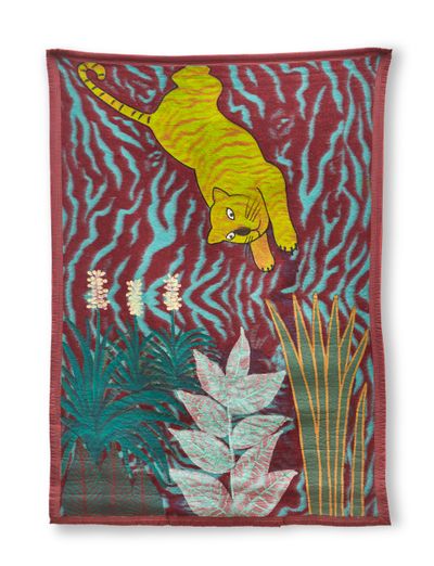 Feliciano Centurión, S_T (tigre) (1990-1993). Acrylic on blanket. 204 x 146cm.