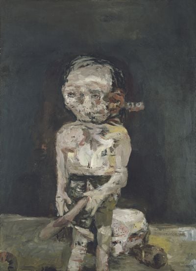 Georg Baselitz, Die große Nacht im Eimer (The Big Night Down the Drain) (1962-1963). Oil on canvas. 250 x 180cm.