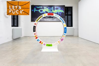 Nik Kosmas, Bodyhunter Mandala 3b (2020). Metal, PVC, acrylic. 180 x 180 x 30cm.