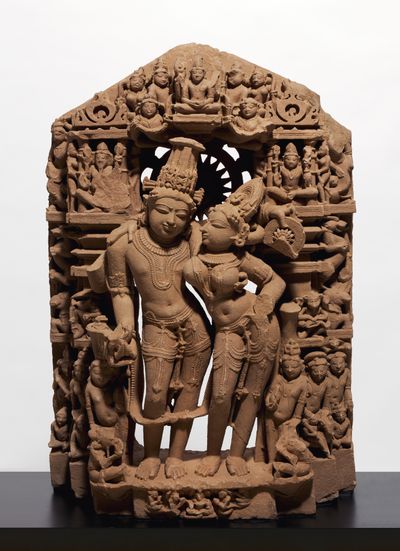 Rajasthan or Uttar Pradesh, India, The divine couple Lakshmi and Vishnu [Lakshmi Narayana], (10th-11th century). Purchased 2006.