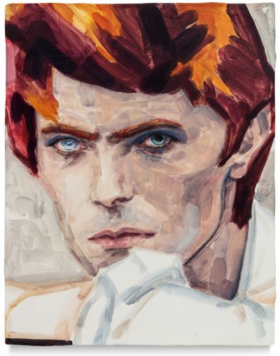 Elizabeth Peyton, David Bowie (2012). Oil on aluminum veneered panel. 35.6cm x 27.9cm.