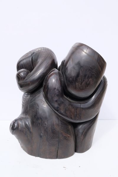 Wang Keping, Couple 1 (wc_020) - WK21 (2006). Albizia Wood. 36 x 32 x 20cm.__