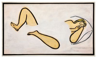 Sanyu, Nu endormi (1950s). Oil on masonite. 71 x 127 cm.