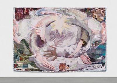 Laure Prouvost, I wish you could see my face (2020). Tapestry. 290 x 436 x 1 cm. © Laure Prouvost.
