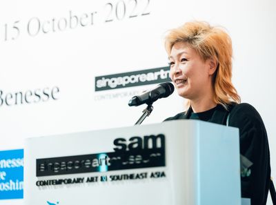 Winner Haegue Yang at the 13th Benesse Prize Award Ceremony.